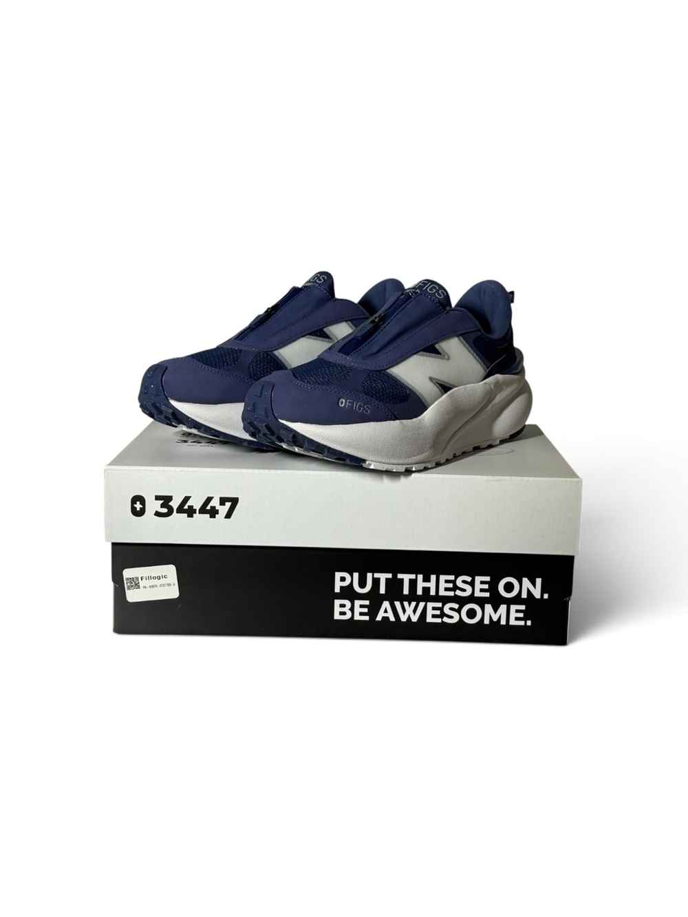 Figs Blue and White Zip Sneakers NIB